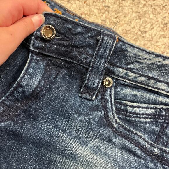 Rock Revival Gwen Boot Cut Jeans Sz 30 Dark Wash Denim Low Rise Retro - Picture 3 of 10